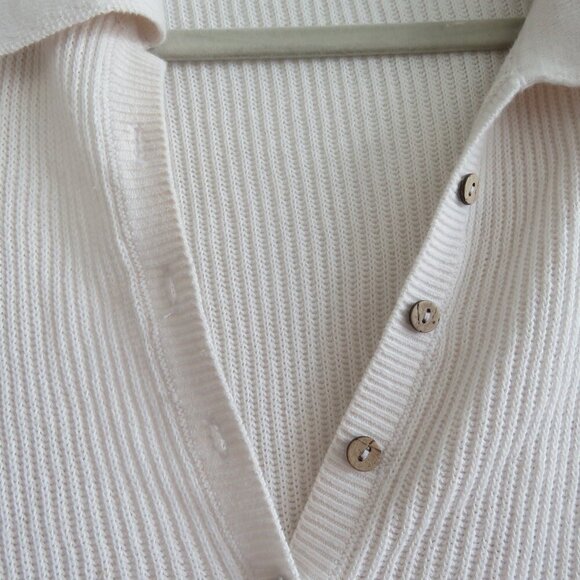 FREE PEOPLE BEACH Picnic Sweater Mini Dress Ribbed White Comfy Boho Coastal Sz M - Picture 10 of 15